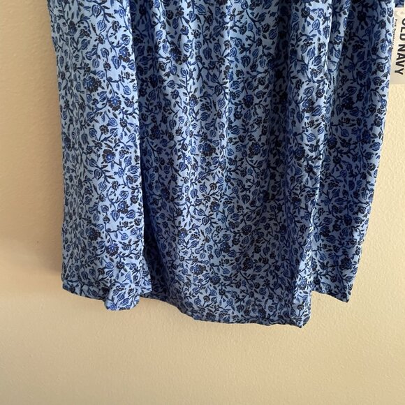 Old Navy Women L Blue Floral Boho Square Neck Tie-Back Cami Swing Blouse NWT - Picture 4 of 12